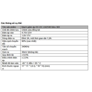 Mạch giảm áp DC-DC LM2596 Mini-360