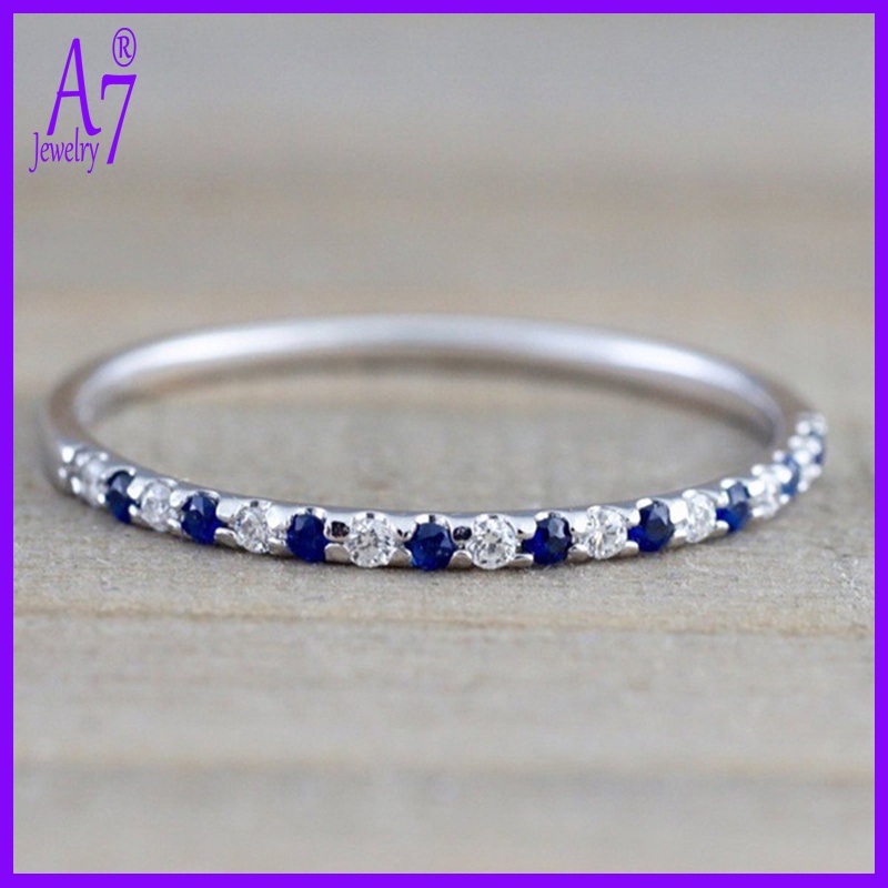 Nhẫn bạc S925 đính đá sapphire kiểu dáng mới độc đáo