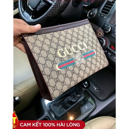 Túi xách nam nữ cầm tay TA07 màu than kẻ ô thời thượng đẳng cấp