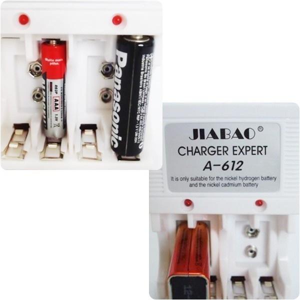 Bộ sạc pin đa năng Jiabao A-612 sạc cho pin 2A,3A, pin 9V - BX3341
