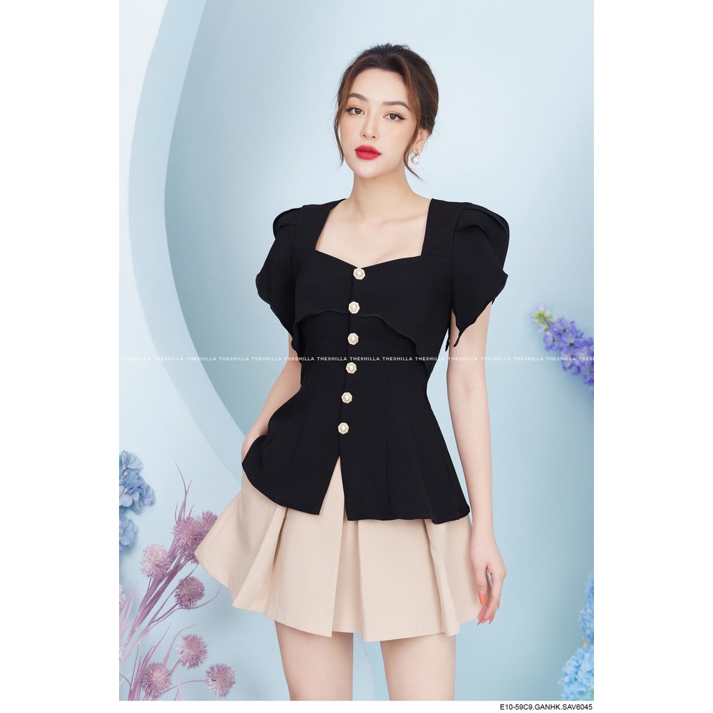 Set áo váy thiết kế áo bèo chân váy xếp ly có quần cao cấp  The Shilla - E10-59C9