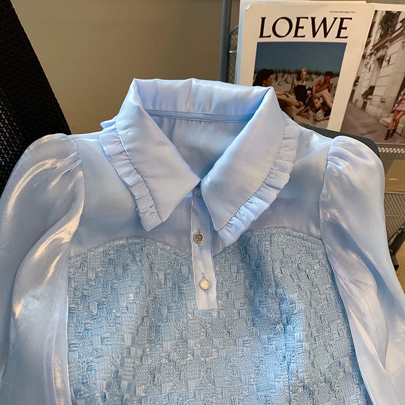 Áo Sơ Mi Chiffon Mỏng Tay Dài Phong Cách Sang Trọng Thời Trang Mùa Xuân Mới