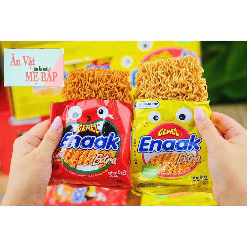 Snack Mì Tôm Ăn Liền Enaak Extra Thái Lan - Vị Cay và Không Cay - Shop Mẹ Bắp [Bé từ 12 tháng dùng được]