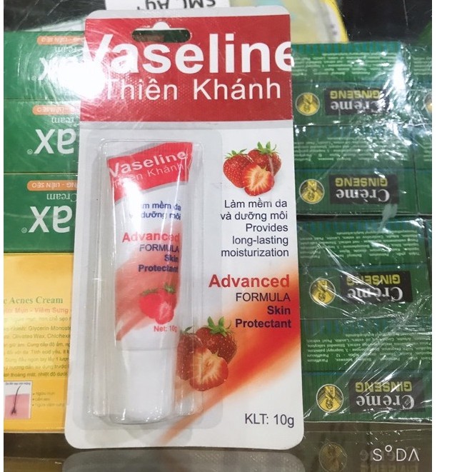 💄[ Hương Dâu ] SON TẠO ĐỔ ẨM VÀ GIÚP ĐÔI MÔI ĐẦY SỨC SỐNG : VASELINE THIÊN KHÁNH - 10G