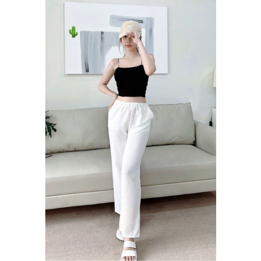 Quần dài nữ chất vải xốp siêu đẹp lưng chun 2 túi (B.C)