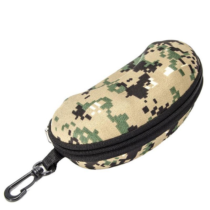 Hộp đựng kính râm mát thời trang có khóa kéo tiện lợi màu đen họa tiết quân đội