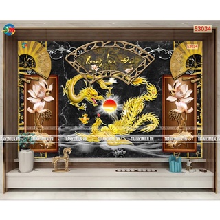 Tranh dán tường 3D trang trí phòng thờ