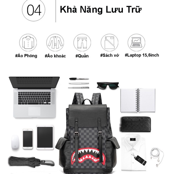 Balo da nam nữ đẹp thời trang ulzzang cặp đi học lv cao cấp đựng laptop phong cách đeo vai unisex chống nước