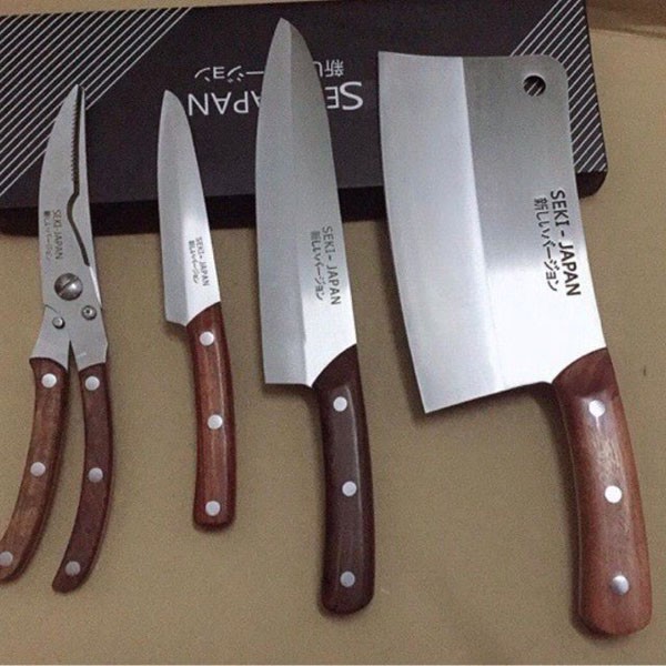 Bộ dao kéo 4 món SEKI Nhật Bản siêu bền đẹp bằng thép không gỉ bảo hành 1 năm