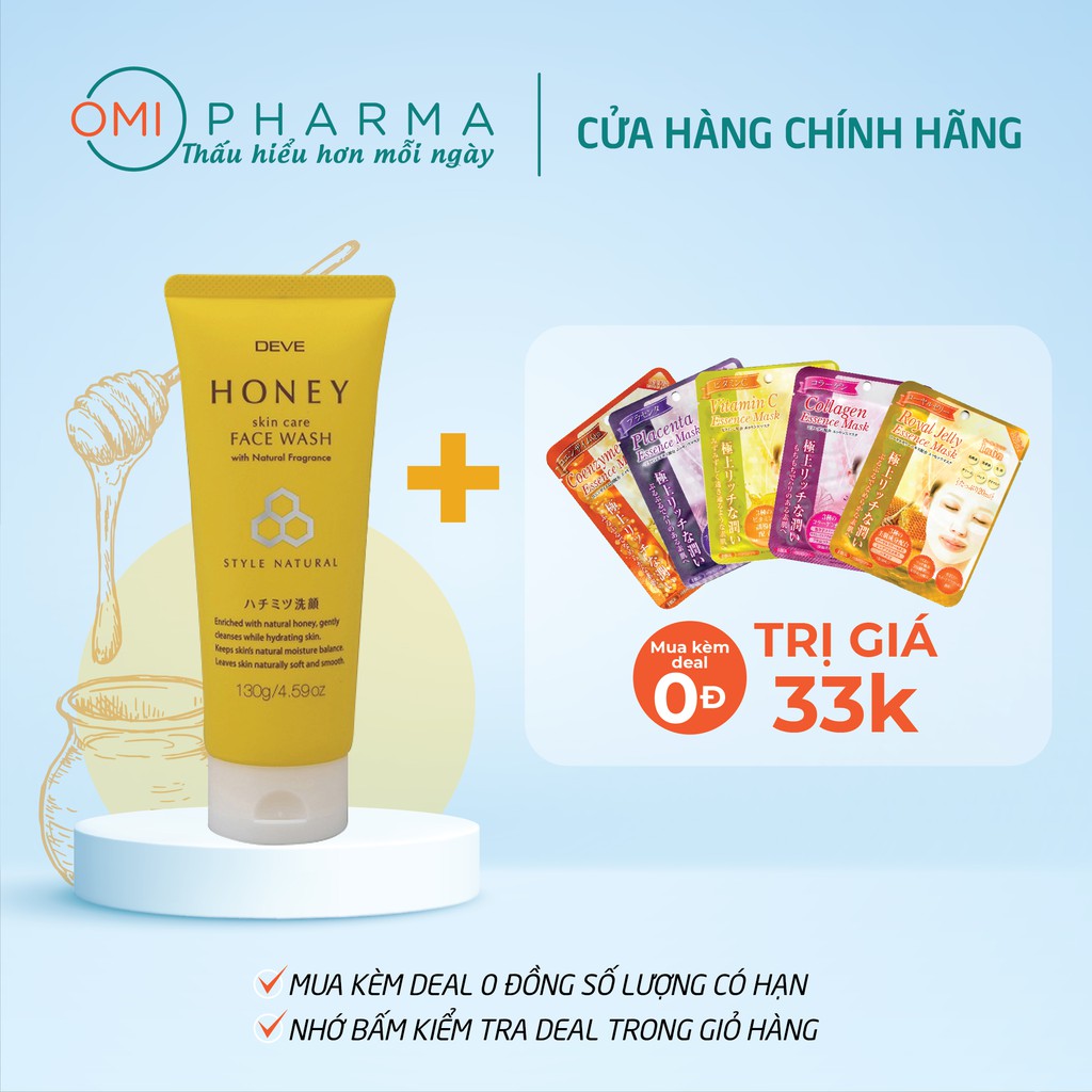 Sữa Rửa Mặt Chiết Xuất Mật Ong Deve Honey Face Wash (130g)