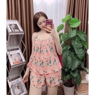 Bộ ngủ 2 dây lụa mango loại 1, mềm mịn, thoáng mát