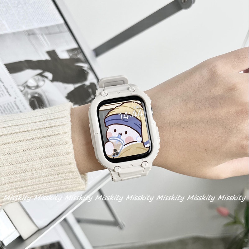 Dây Đeo Đồng Hồ Bằng Silicone Mềm 2 Trong 1 Cho Apple Watch Sries 8 7 6 5 4 3 2 1 40mm 44mm 45mm 41mm