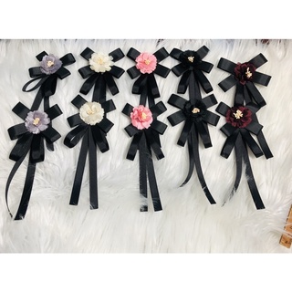 Cài áo nơ phối hoa. kt 6 x 15cm