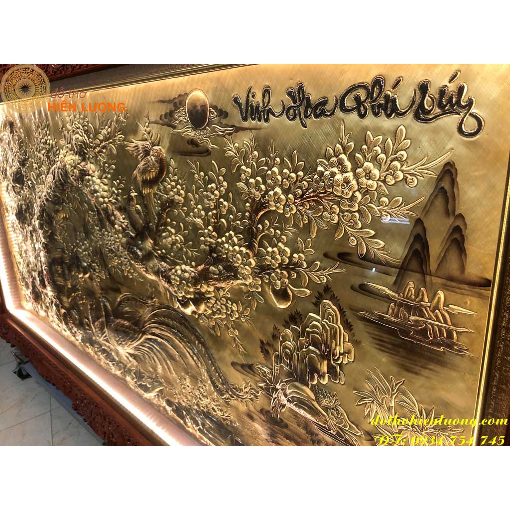 Tranh Vinh Hoa Phú Quý Giả Cổ DxR: 2.3m x 1.2m - Tranh Treo Phòng Khách