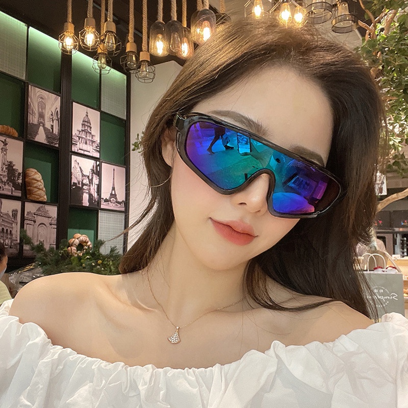 Kính Chống Nắng Chống Gió Gọng Lớn Màu Sắc Rực Rỡ Phong Cách Retro Thời Trang Cho Nam Và Nữ