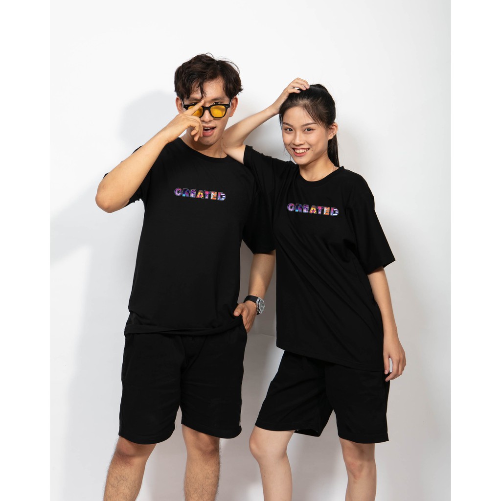 Áo thun unisex form rộng tay lỡ phông nam nữ Created Local Brand Mi Midori