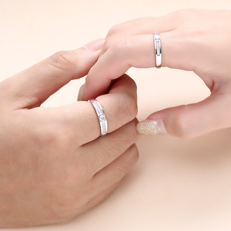 Nhẫn đôi nam nữ cực đẹp, bạc ý S925 giá rẻ - NC15