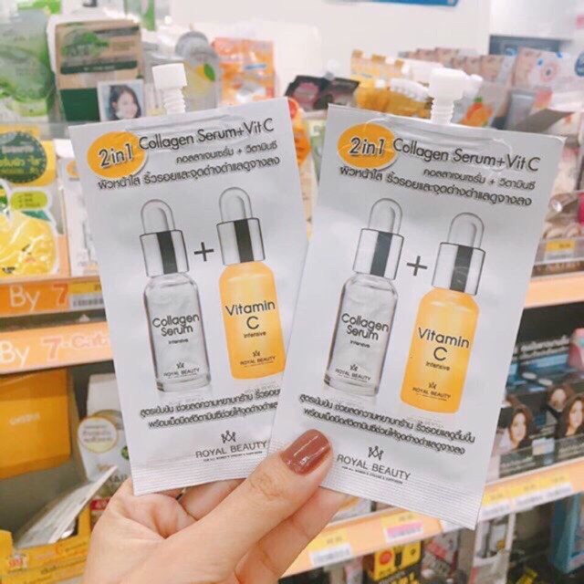  Serum 2in1 collagen +vit c chinh hãng thái lan dùng là mê 