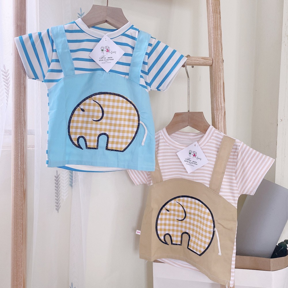 Sale !!! Bộ Cộc Tay Dạng Yếm Họa Tiết Voi  Cực Đẹp Cho Bé (8-18kg) (SP001502 ) Shop Phúc Yến