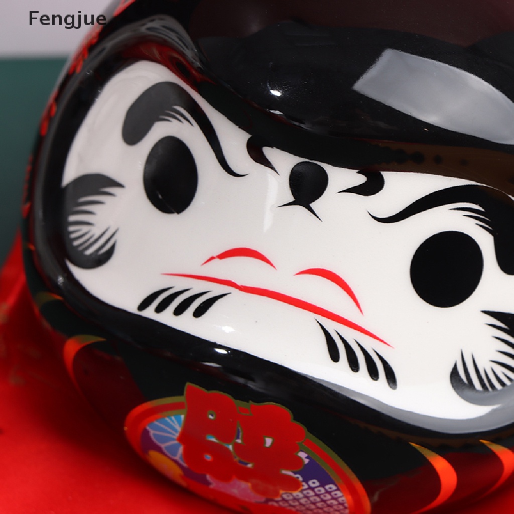 Ống Heo Tiết Kiệm Bằng Gốm Sứ Hình Búp Bê Daruma Nhật Bản May Mắn