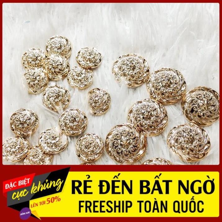 Nút ao hoa vàng cúc áo dạ đính kết trang phục siêu đẹp ྇