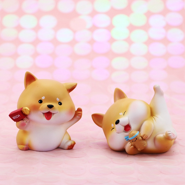 Mô hình tượng chó shiba may mắn, tài lộc để làm quà tặng, trang trí bàn học, bàn làm việc, taplo ô tô Mee Store