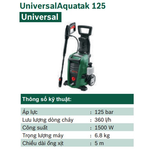 MÁY RỬA XE BOSCH UniversalAquatak 125