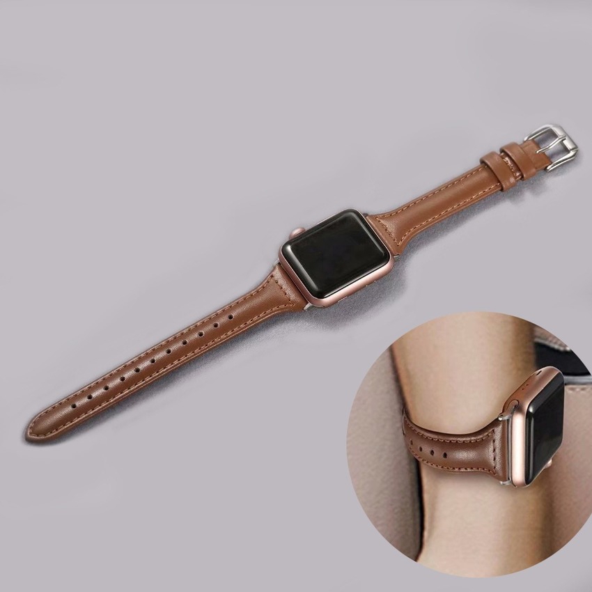 Dây da đeo đồng hồ thay thế cho Apple Watch series 5 4 3 2 1 38mm 42mm 40mm 44mm