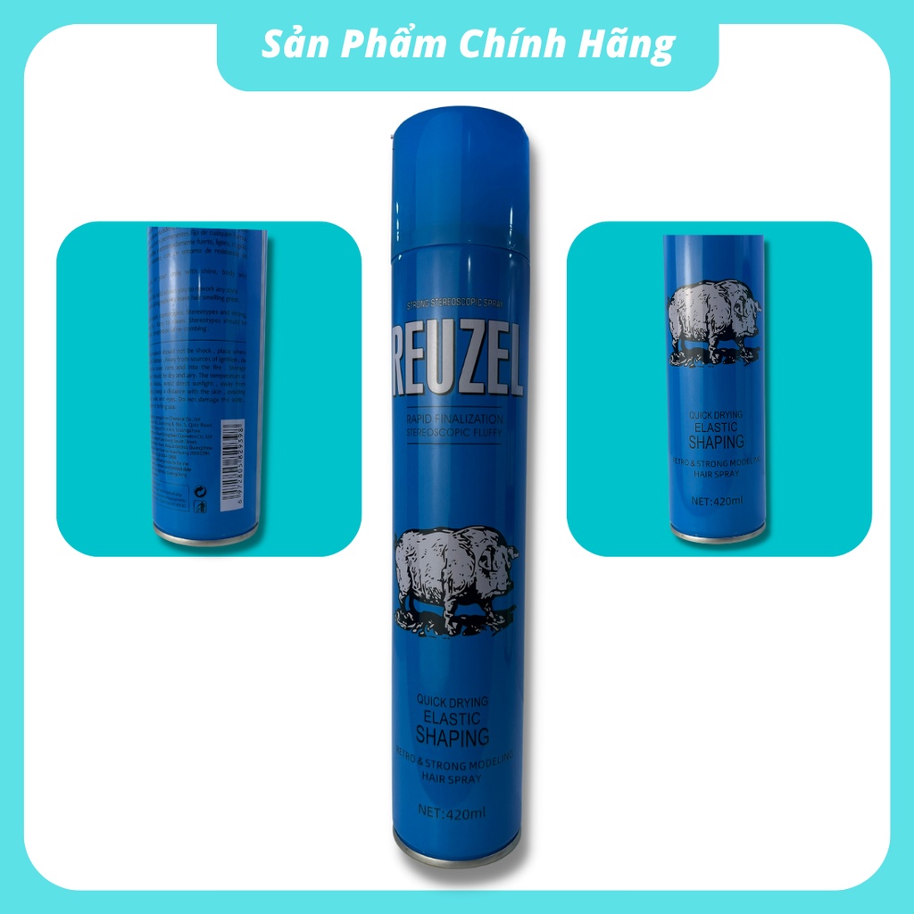 Gôm xịt tóc nam nữ REUZEL blue bản đặc biệt cực thơm siêu giữ nếp tạo kiểu tóc