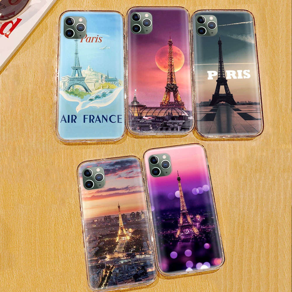 Ốp Điện Thoại Trong Suốt Hình Tháp Eiffel Paris Ta17 Cho Iphone 11 12 Mini X Xs Xr Pro Max