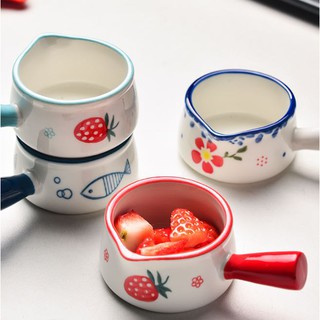 Cốc sứ đựng sữa mini có tay cầm kute