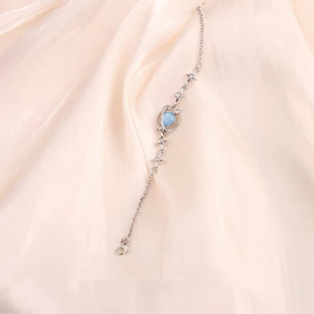 Vòng Đeo Tay Họa Tiết Hành Tinh Xanh Dương Thời Trang Phong Cách hip hop Đơn Giản Ngọt Ngào Cho Nữ