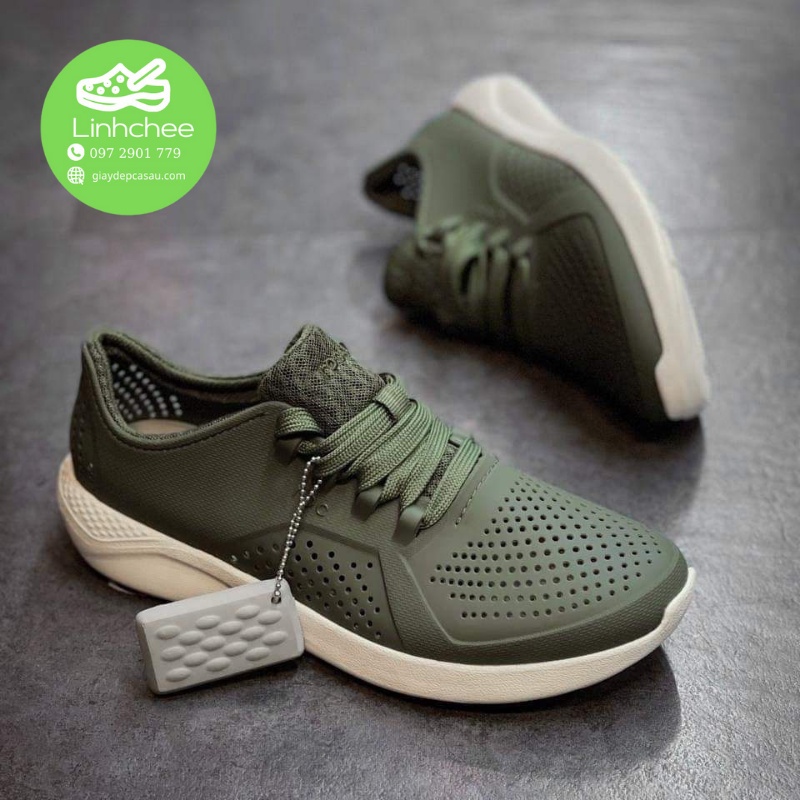 Giày cross Pacer Màu Rêu , hàng Full Box ,Giày Thể Thao Thoáng Khí