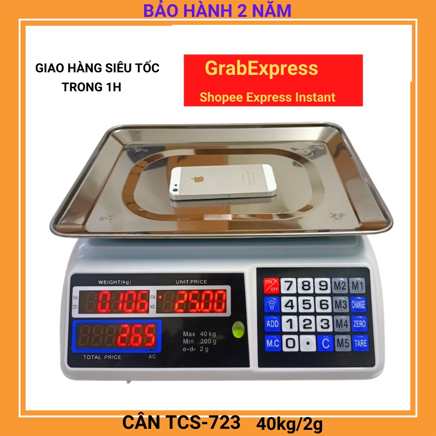 [ Freeship ] cân điện tử tính tiền  ( 40kg/2g ) dùng cho bán hàng hoa quả, thịt cá Lưu được nhiều mức giá khác nhau