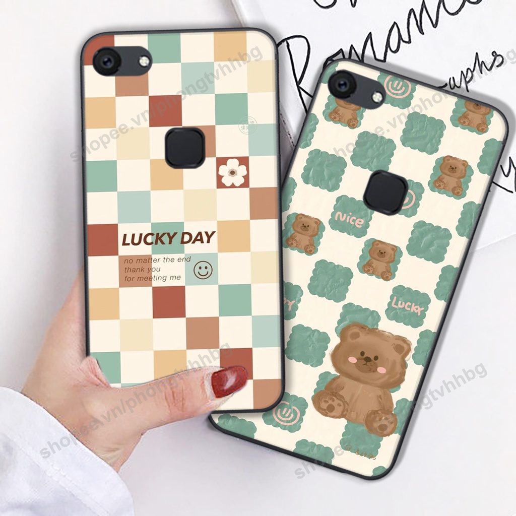 Ốp lưng Vivo V7 / V7 Plus / V7+ in mẫu gấu thể thao , smile mặt cười cực cute