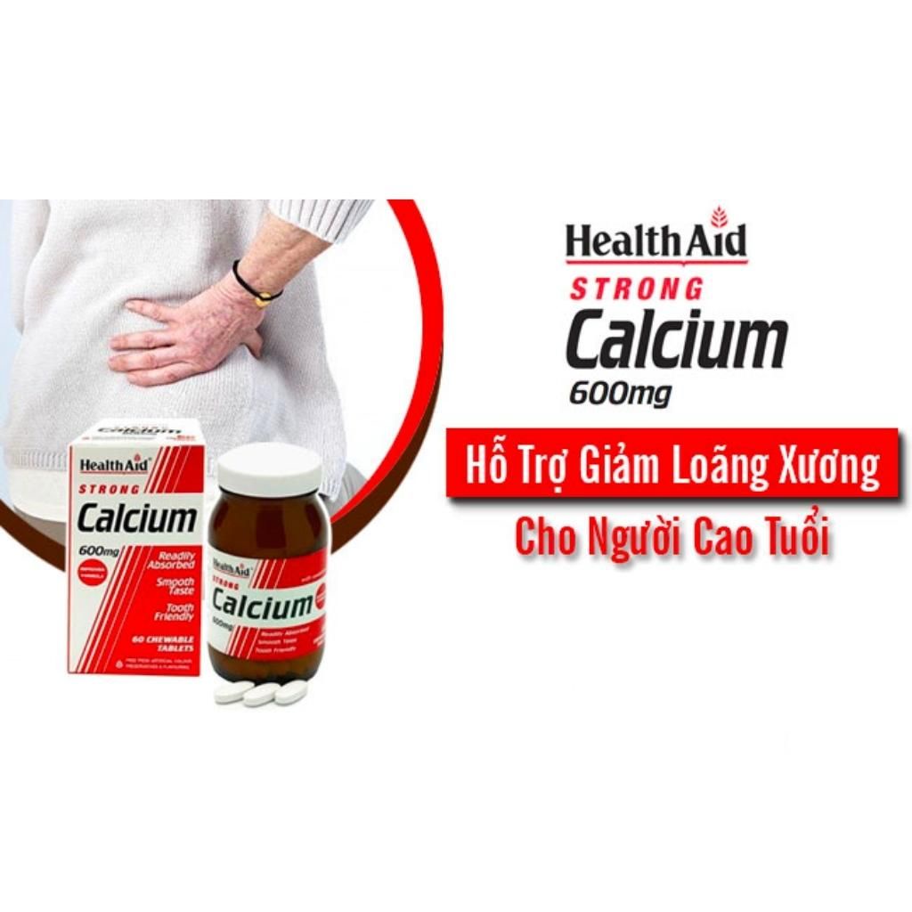 Viên Uống Canxi HealthAid Calcium 600mg Giúp Tăng Chiều Cao Cho Trẻ &amp; Phòng Ngừa Loãng Xương Ở Người Lớn (Hộp 60 Viên)