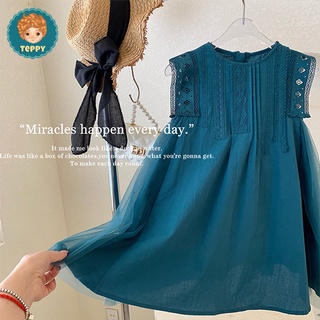 Đầm tiệc cho bé màu xanh cổ vịt