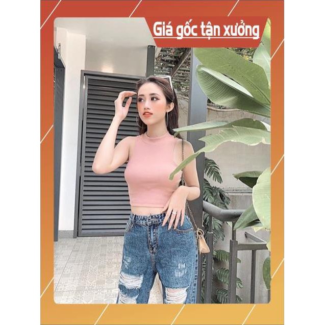 ÁO SÁT NÁCH 3 lỗ ngược Basic dáng croptop- hình thật