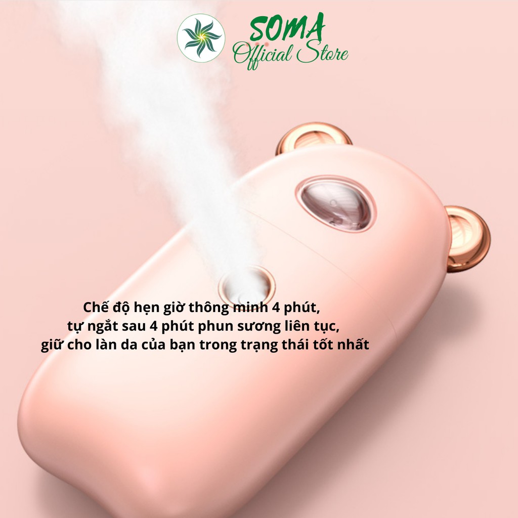 Máy phun sương mini nano cao cấp cầm tay gấu dễ thương tạo ẩm cho da MX35