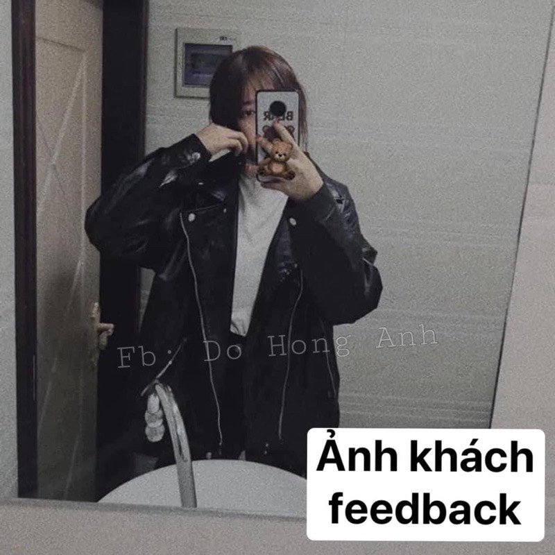 Áo da dáng rộng 1 lớp