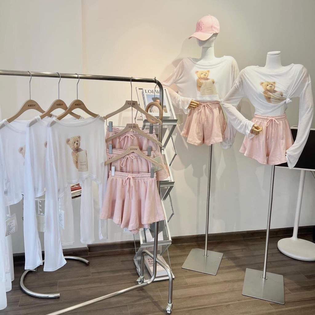 Set Gấu Hồng Nữ Quảng Châu - Hàng Hot Trend Loại 1, Siêu Đẹp Khi Chụp Ảnh