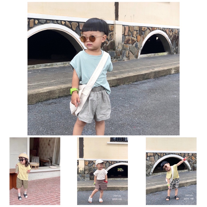 ÁO THUN HÀN QUỐC CỘC TAY 1126 DÀNH CHO BÉ GÁI VÀ BÉ TRAI SIZE 80 ĐẾN 120