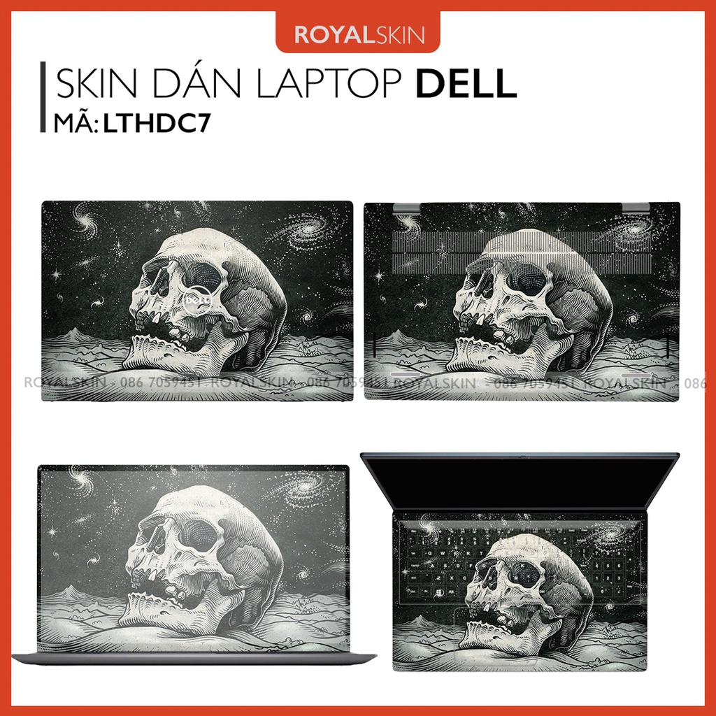 Skin dán Laptop DELL In Hình Đầu lâu xương chéo Bộ 2 -Nhận in theo yêu cầu