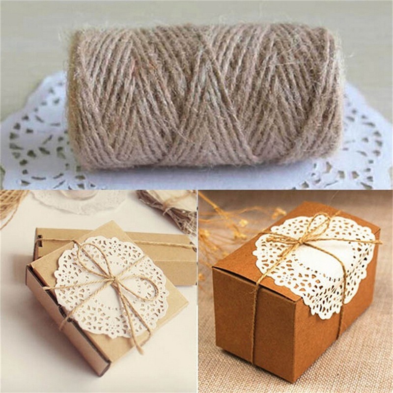 Cuộn dây thừng gai dầu dài 33m dùng làm trang sức đồ thủ công DIY