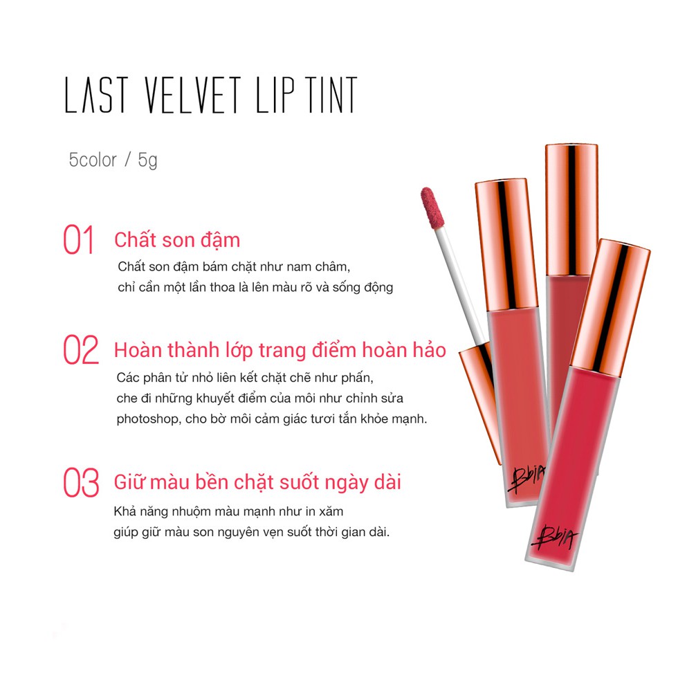 Son kem Bbia Last Velvet Lip Tint Màu #17 cam san hô