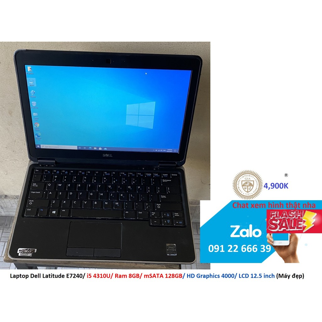 Laptop Dell Latitude E7240/ i5 4310U/ Ram 8GB/ mSATA 128GB/ HD Graphics 4000/ LCD 12.5 inch (Máy đẹp)