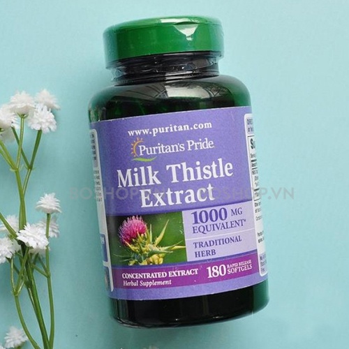 Viên uống bổ gan, thải độc Puritan's Pride Milk Thistle Extract 180 Viên của Mỹ