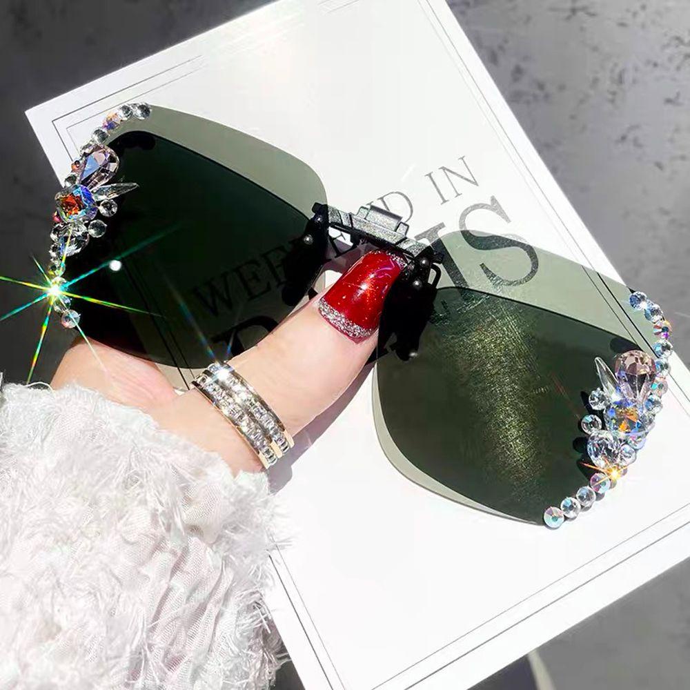 Kính Mát Phân Cực Chống Tia UV Dạng Kẹp Hình Đa Giác Thời Trang