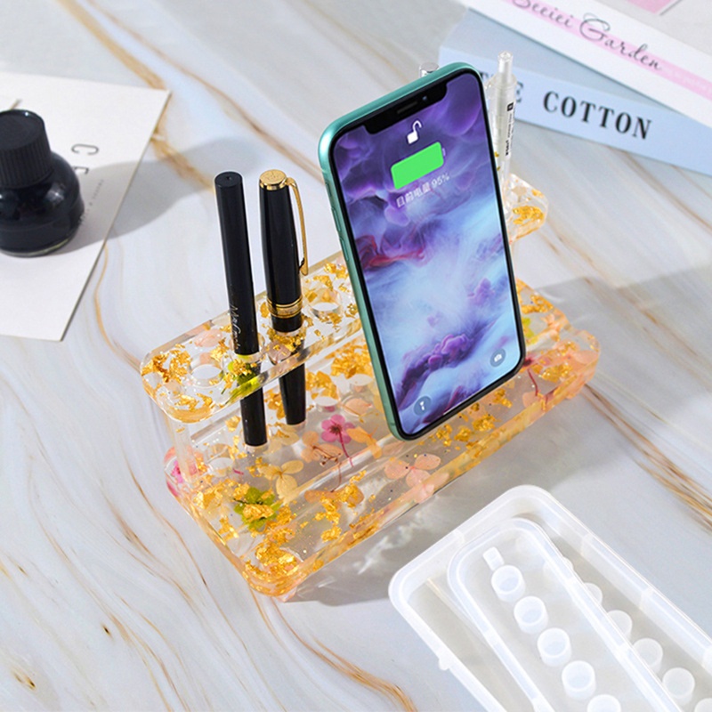 Set 4 Khuôn Đổ Xi Măng Làm Giá Đỡ Bút Tiện Lợi