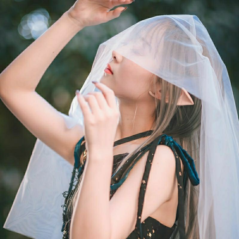 Mạng Che Mặt Cô Dâu Màu Trắng/Đen Dáng Dài Phong Cách Mori Đơn Giản Dùng Làm Đạo Cụ Chụp Ảnh